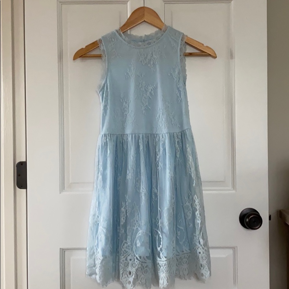 CRB Girls Lace Baby Blue Dress